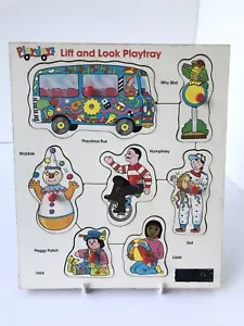 Vintage Children's Playdays Bus Wooden Jigsaw Puzzle with 7 Pieces - Lift & Look - Picture 1 of 13