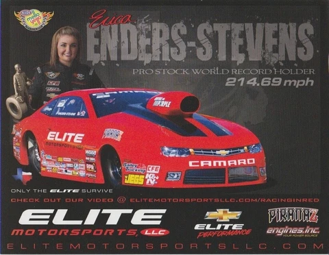 2014 Erica Enders Elite Motorsports Chevy Camaro Pro Stock NHRA postcard Cover