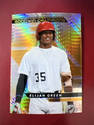 2022 Upper Deck Goodwin Champions Elijah Green Orange Prism /499 - Image 1 of 2