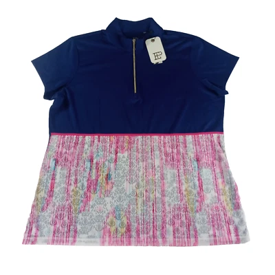 NEW  Performance Women's Sz XL 1/4 Zip Mock Polo Top Golf Tennis Pickleball - Image 1 of 4