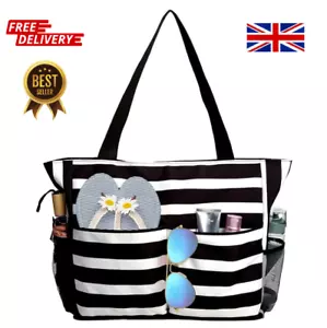 Extra Large Beach Bags for Women - Waterproof Tote with Zip, Reusable for Travel - Picture 1 of 5