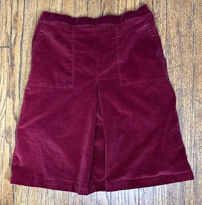 Cotton Traders Burgundy Corduroy Skirt Size 14 Big Pockets Preppy Goblin Core - Image 1 of 4