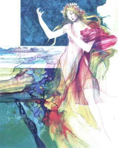 Jean-Theobald JACUS zu SHAKESPEAREs HAMLET -  2 Original Seidensiebdrucke 1994 - Bild 1 von 2