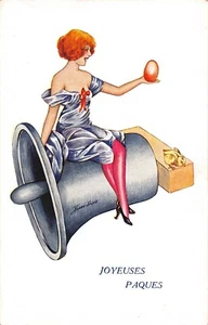 J1F85: XAVIER SAGER SERIES NO.168 POSTCARD, JOYEUSES PAQUES - Picture 1 of 2