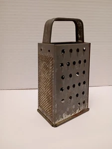 Rustikale 7 Zoll Metall Box Reibe Bauernhaus Landhaus Dekor Vintage - Bild 1 von 14