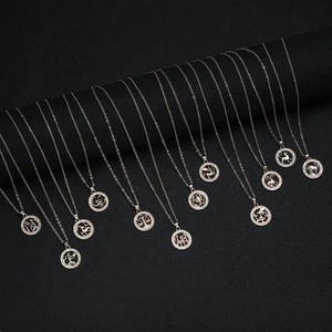 Taurus Libra Choker Animal Zodiac Sign Pendant Necklace 12 Constellation - Picture 1 of 21