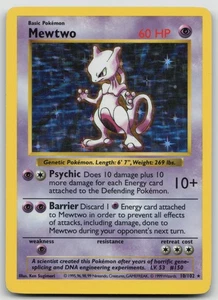 Pokemon Base Set Shadowless Mewtwo 1999 10/102 MP - Imagen 1 de 2