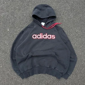 Sudadera con capucha vintage Y2k Adidas para hombre grande deletreada descolorida - Imagen 1 de 7