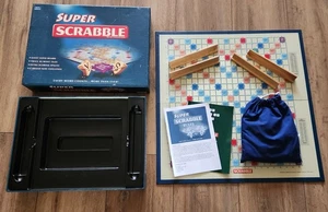 Super Scrabble Game Giant Sized Board 200 Wood Tile Edition Tinderbox Games 2006 - Picture 1 of 7