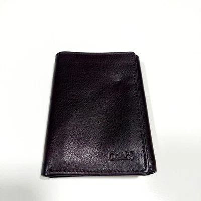 Новый без ценников мужской бумажник Chaps тройного сложения из натуральной кожи с блокировкой радиочастотной идентификации    - Изображение 1 из 4