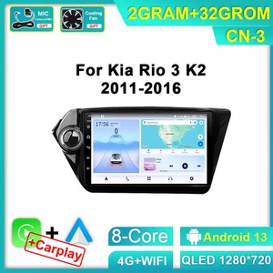 For Kia K2 RIO 3 2011-2016 Android Car Radio CarPlay Multimedia Video Player GPS - Picture 1 of 28