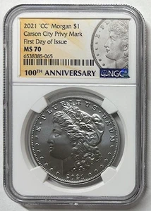 2021-CC Morgan Dollar Graded NGC MS70 - Primo giorno di emissione 100° anniversario - Foto 1 di 1