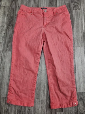 Pantalones Bandolino Mandie Para Mujer 6 Rosa Recortados Capri Elastizados Informales Verano Primavera Foto 1 de 4