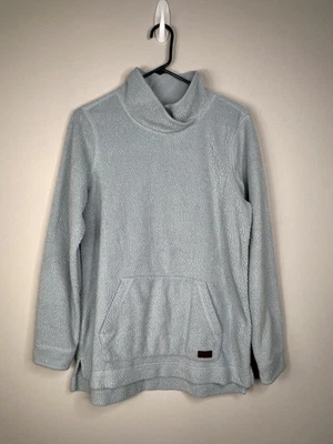 LL Bean Women Cozy Cottage Pullover Sherpa Fleece Sweater Funnel Neck Blue Sz M - Image 1 of 4
