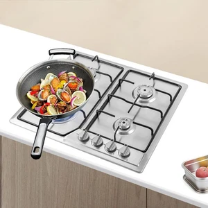 4-Burner Built-In Gas Stove NG/LPG Gas Hob Cooktop Stove Stainless Steel 58*50cm - Picture 1 of 19