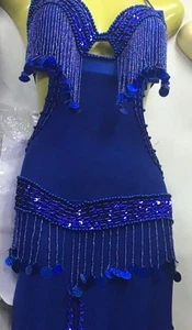 Egyptian Sexy belly dance costume, handmade embroidered bellydance dress unisize - Bild 1 von 26