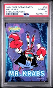 2024 WONDERCARD SPONGEBOB SQUAREPANTS SERIES 2-OCEAN PARTY SHELL 36 MR KRABS BLU - Picture 1 of 4