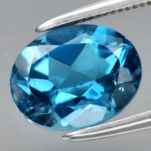 💎 2.43ct 9x7mm VS Oval Natural London Blue Topaz Gemstone, Brazil - Picture 1 of 4