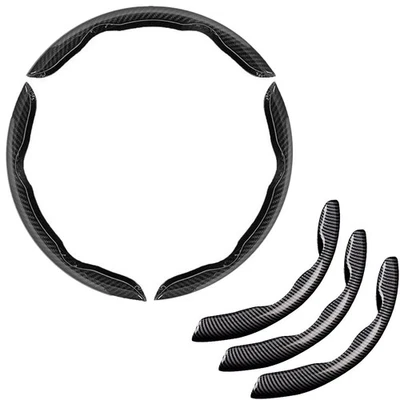 15" Clip on Car Carbon Fiber Steering Wheel Cover Non-slip Protector For Toyota - Image 1 of 4