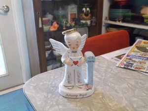 Vintage Napco February Boy Angel Figurine - Picture 1 of 7