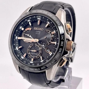 Reloj solar Seiko Astron 8X53-0AB0-2 titanio GPS negro oro rosa - Imagen 1 de 10