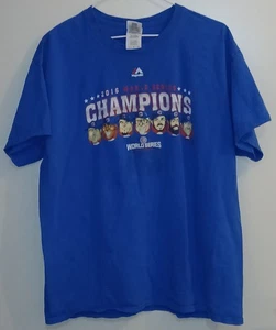 Chicago Cubs 2016 World Series Gilden Large Blue T-Shirt Caricature Pre-Owned - Picture 1 of 4