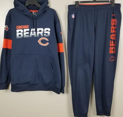 NIKE CHICAGO BEARS SUDADERA CON CAPUCHA + PANTALONES EMITIDOS POR EL EQUIPO DE LA NFL AZUL MARINO (TALLA XL) Foto 1 de 4