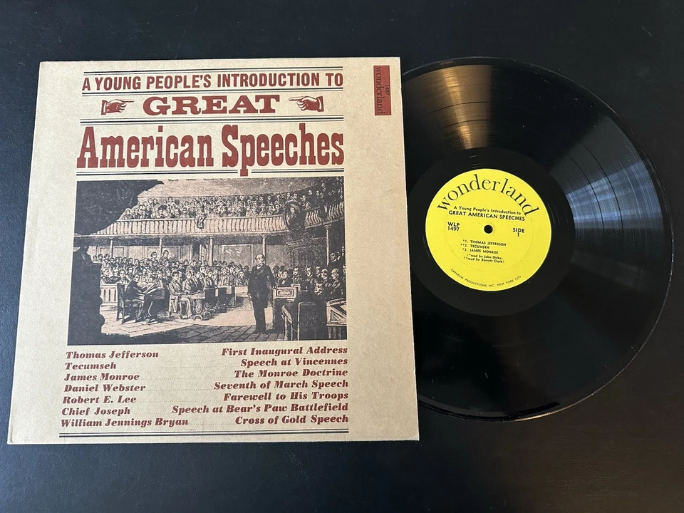 A Young People's Introduction To Great American Speeches - Wonderland 1968 LP NM - Image 1 of 4