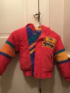 Members Only, Boy’s, Sz 7, Winter Coat, Race car, Vintage, Primary Colors - Picture 1 of 12