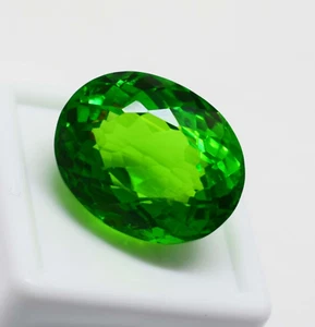 Oval Shape Beautiful Green Peridot 45.35 Ct Approximate Certified Loose Gemstone - Picture 1 of 7