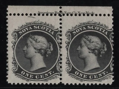 #8 pair with inscription Nova-Scotia Canada mint never hinged - Image 1 of 2