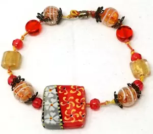 New Wave Retro Candy Bracelet Round Square Beaded Small Geometric Futuristic - Picture 1 of 8