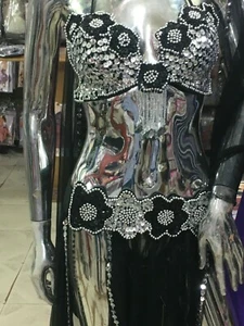 Sexy belly dance costume,Black color belly dance outfit, handmade women wear - Picture 1 of 12