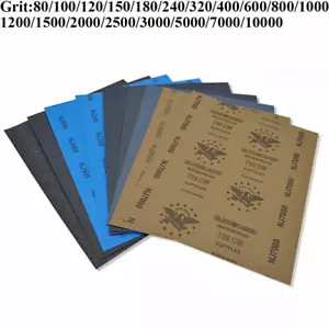 Wet and Dry Sandpaper Waterproof Abrasive Sanding Paper Sheets 80 - 10000 Grit - Photo 1/8