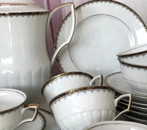Antik Art Déco Edel Schön Porzellan Kaffeeservice Service 6 Personen Schirnding - Bild 1 von 17