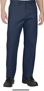 Dickies Work Trousers Flat Front Navy Quality Cotton. Waist 5XL 58” Leg 32” - Picture 1 of 3