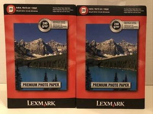 2 Sealed Package Lexmark Premium Photo Paper High Gloss 4" x 6" Inkjet 20 Sheets - Picture 1 of 7