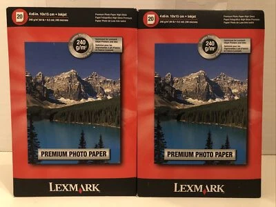 2 Sealed Package Lexmark Premium Photo Paper High Gloss 4" x 6" Inkjet 20 Sheets - Image 1 of 4