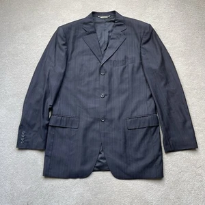 Dolce & Gabbana Vintage Men’s Virgin Wool Striped Blazer Jacket Grey Size IT 50 - Picture 1 of 16