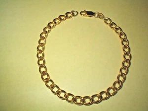 Bracciale maglia catena cordino cubano oro giallo massiccio 14 carati 5 mm uomo donna 8,3 gr 7,5" - Foto 1 di 3