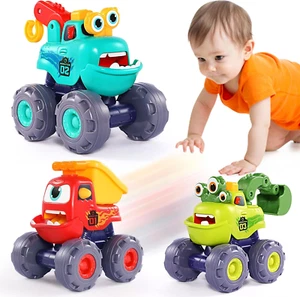 Monster Truck Toys for 1 2 3 Year Old Boy Birthday Gift, Construction Toys Pull - Picture 1 of 12