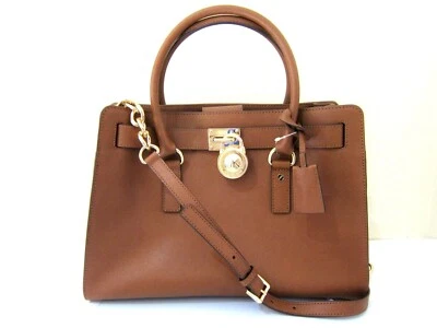 LARG MICHAEL KORS HAMILTON LEATHER SATCHEL Lock Key SHOULDER BAG CARRYON LUGGAGE - Image 1 of 4