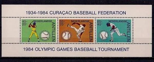 Netherlands Antilles 1984 Baseball Batting, Pitching, Running, Sport m/s MNH - Picture 1 of 1