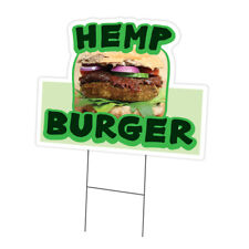 Hemp Burger Die Cut Yard Sign & Stake outdoor plastic coroplast window