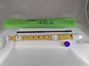YAMAHA YRS-401 FLAUTO DOLCE SOPRANO DITEGGIATURA TEDESCA CON SCOVOLINO E CUSTODI - Foto 1 di 4