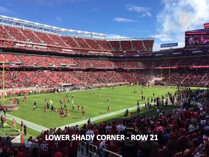 2 TICKETS SAN FRANCISCO 49ERS vs SEATTLE SEAHAWKS 1/4/26 LOWER CORNER SHADY SIDE - Image 1 of 1