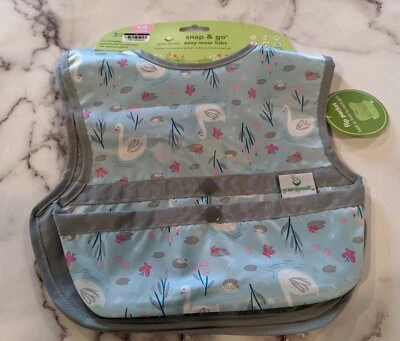 Baberos de bebé Green Sprouts Snap & Go Easy Wear. Pack de 3. Azul, gris y rosa  Foto 1 de 4