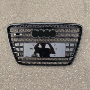 Grille W12 Gloss Grid Grill W/Night vision /Cam slot For Audi A8 Sline 2011-2014 - Picture 1 of 4