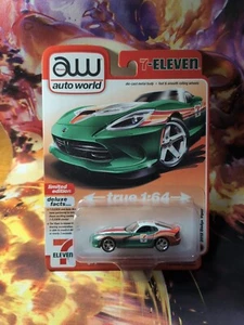 Dodge Viper Seven-11 2012 diecast Auto World 1/64 2024 exclusivo nuevo sin usar, en caja raro - Imagen 1 de 5