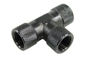 T-Stück - Innengewinde G1/4 - kompakt - gerändelt - black nickel - Afbeelding 1 van 1